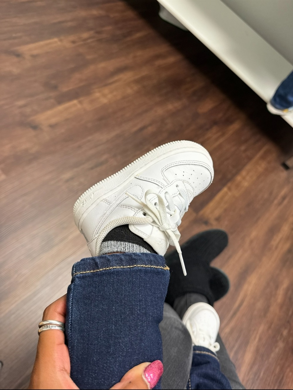 Nike Kids White Air Force 1s